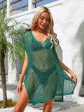 Side Slit Plunge Openwork Cover-Up - Trendsi - Flyclothing LLC