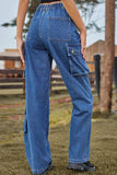 Loose Fit Long Jeans with Pockets - Trendsi - Flyclothing LLC