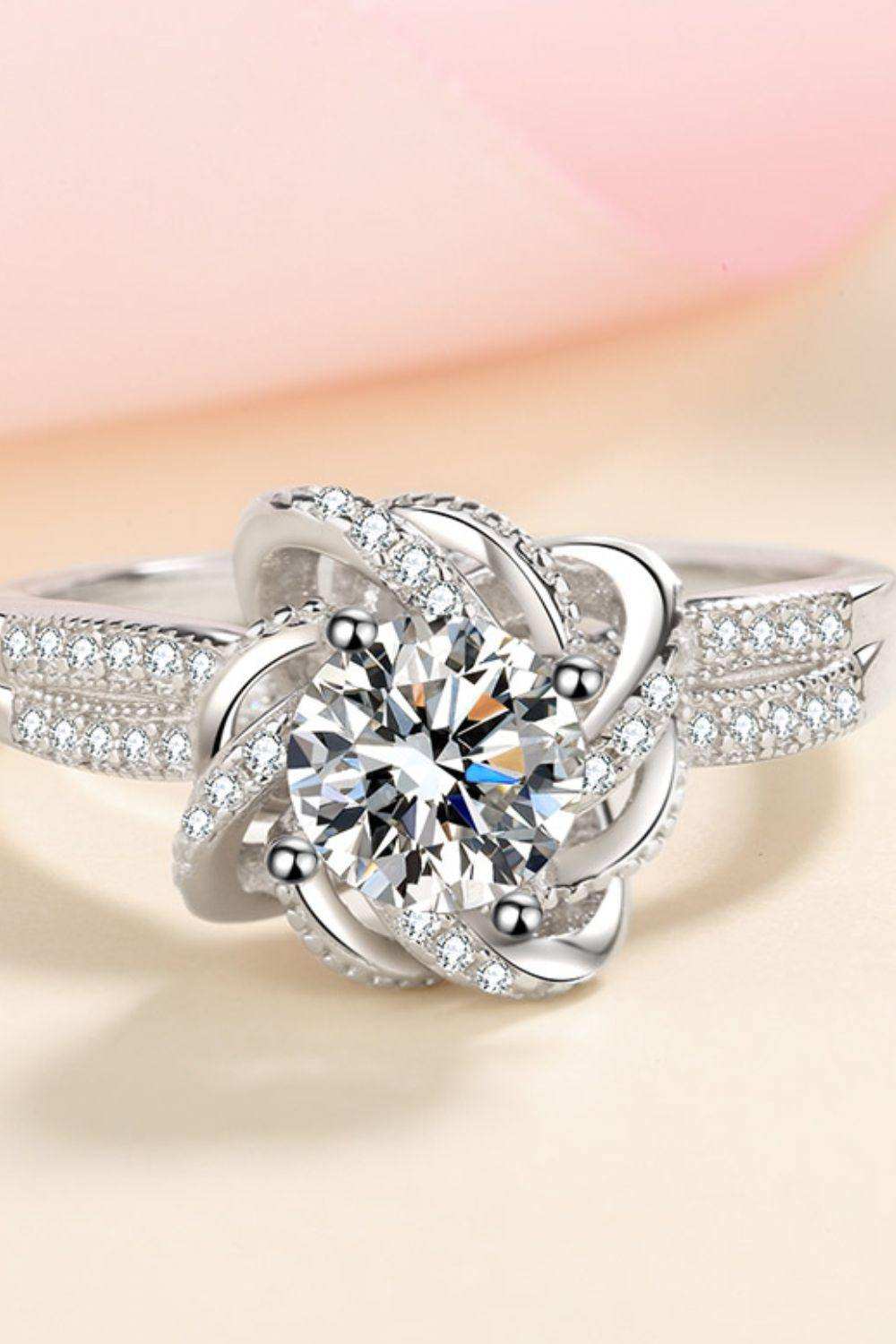 1 Carat Moissanite 925 Sterling Silver Ring - Trendsi - Flyclothing LLC