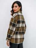 Plaid Button-Down Jacket - Trendsi - Flyclothing LLC