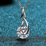 2 Carat Moissanite 925 Sterling Silver Necklace - Trendsi - Flyclothing LLC