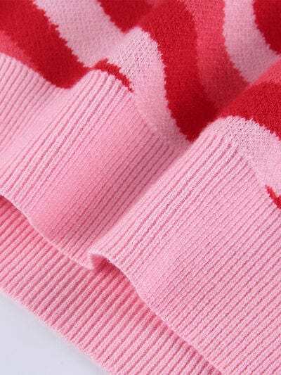 Heart Mock Neck Sweater Vest - Trendsi - Flyclothing LLC