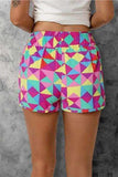 Color Block Elastic Waist Shorts - Trendsi - Flyclothing LLC