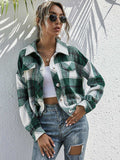 Plaid Dropped Shoulder Shirt Jacket - Trendsi - Flyclothing LLC