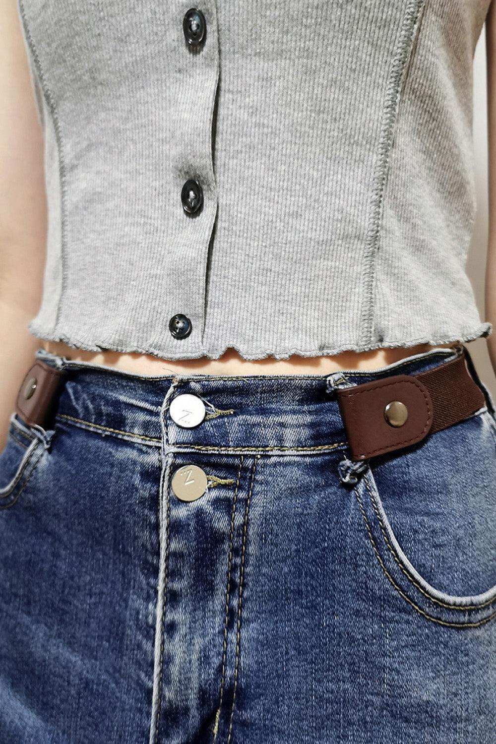 PU Elastic Snap Closure Belt - Trendsi - Flyclothing LLC