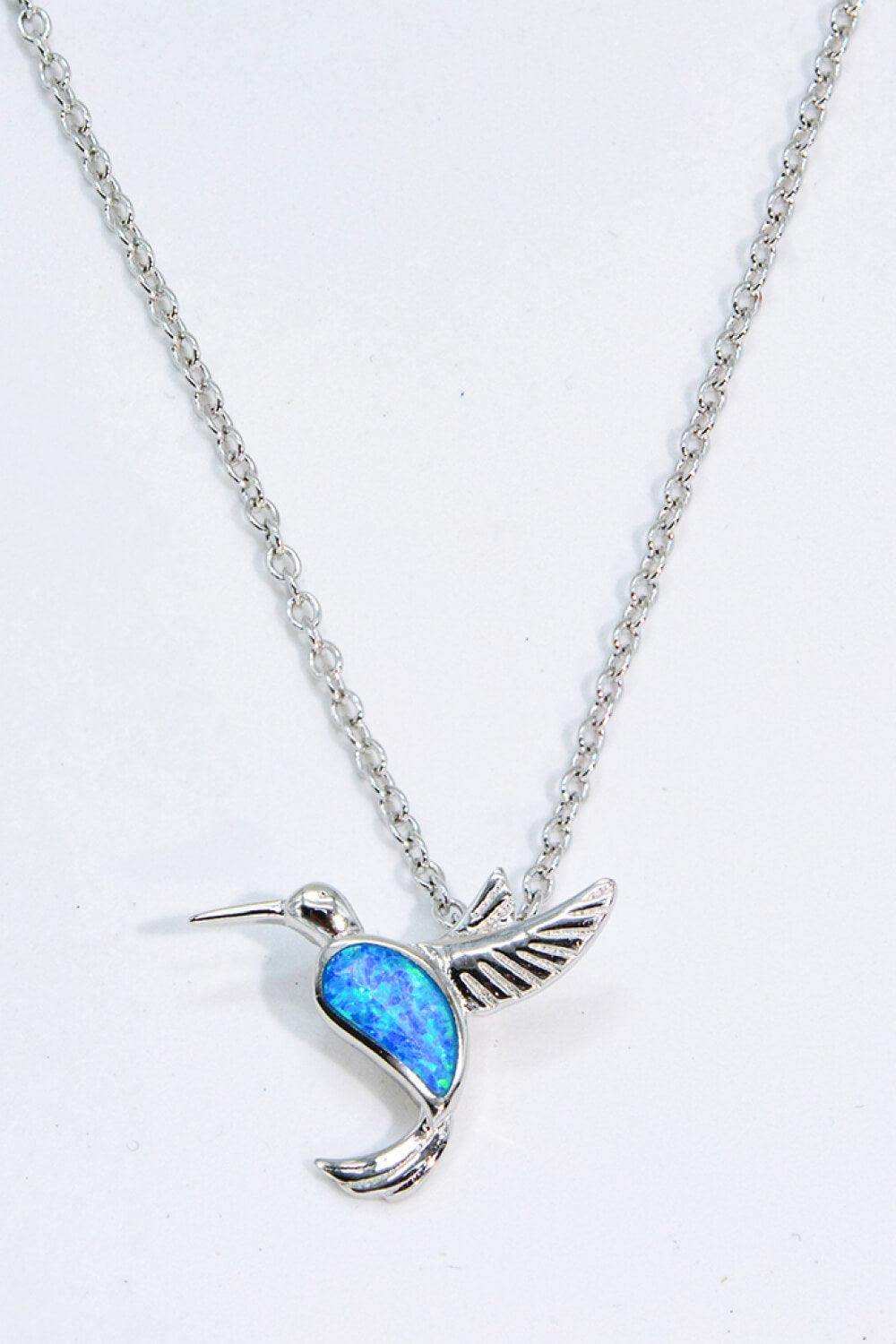 Opal Bird 925 Sterling Silver Necklace - Trendsi - Flyclothing LLC