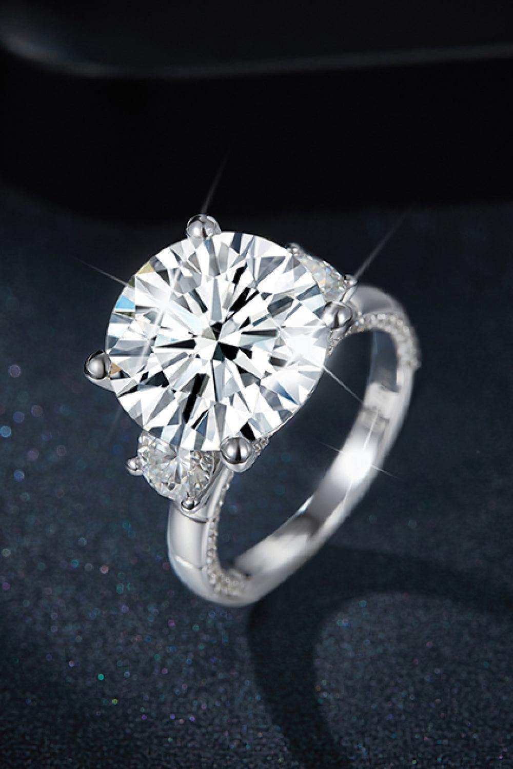 8.6 Carat Moissanite Platinum-Plated Ring - Trendsi - Flyclothing LLC