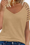 V-Neck Raglan Sleeve Tee - Trendsi - Flyclothing LLC