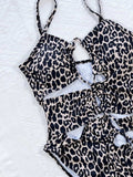 Leopard Cutout Tied One-Piece Swimsuit - Trendsi - Flyclothing LLC
