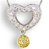 Alamode Reverse Two-Tone 925 Sterling Silver Pendant with AAA Grade CZ in Citrine - Alamode - Flyclothing LLC