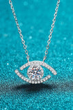 Moissanite Evil Eye Pendant 925 Sterling Silver Necklace - Trendsi - Flyclothing LLC