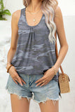 Floral Scoop Neck Tank Top - Trendsi - Flyclothing LLC