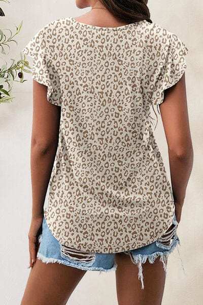Printed Round Neck Short Sleeve T-Shirt - Trendsi - Flyclothing LLC