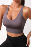 Scoop Neck Long Active Bra - Trendsi - Flyclothing LLC