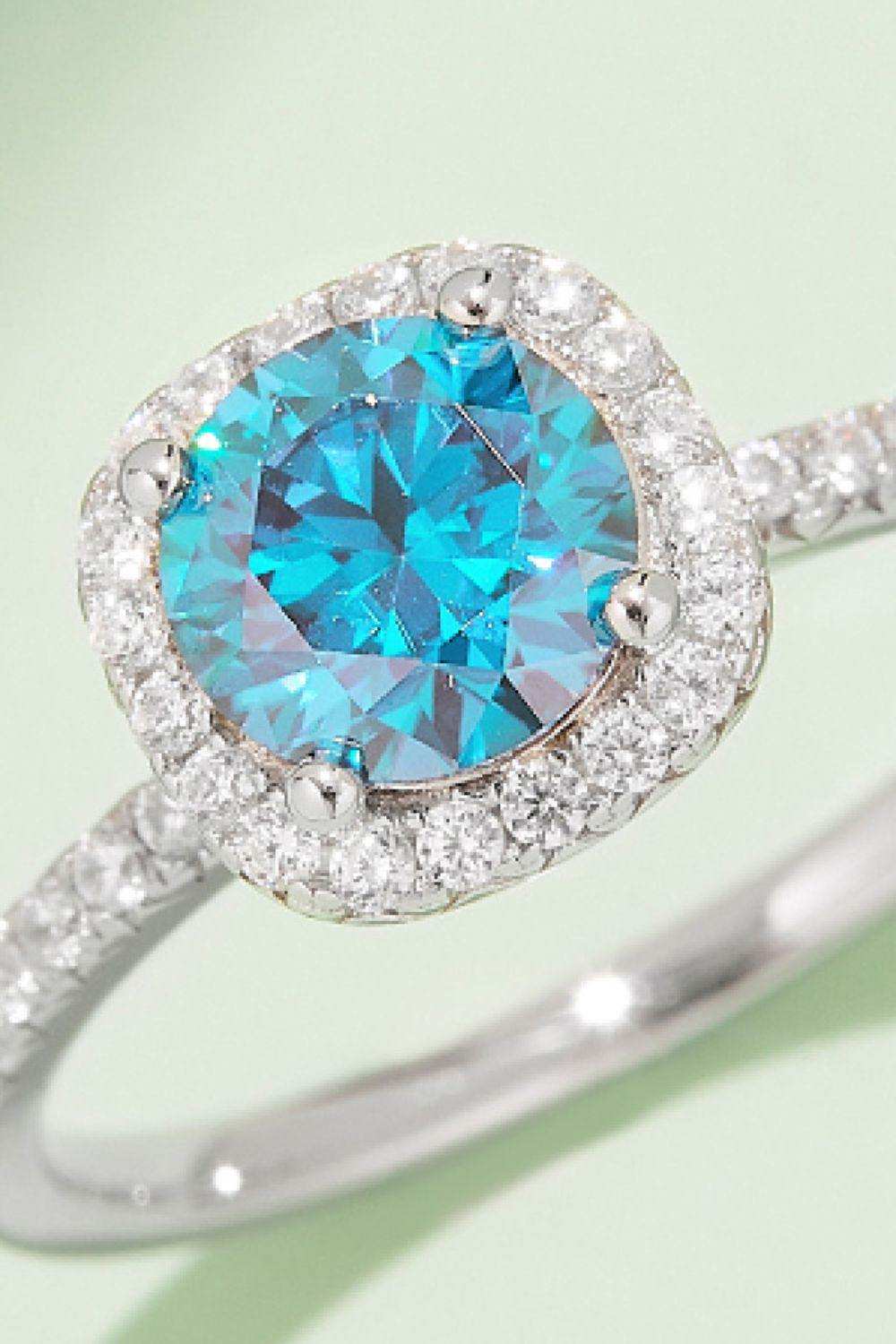 1 Carat Moissanite 925 Sterling Silver Halo Ring - Trendsi - Flyclothing LLC