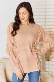 And The Why Tassel Detail Long Sleeve Sweater - Trendsi - Flyclothing LLC