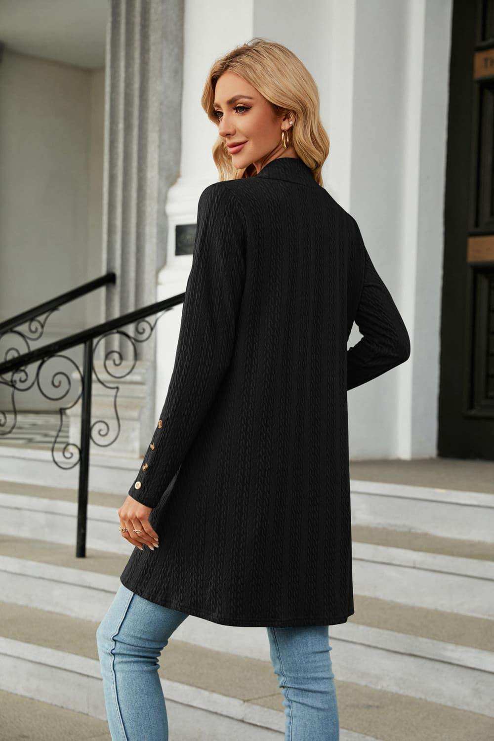 Long Sleeve Open Front Cardigan - Trendsi - Flyclothing LLC
