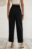 Buttoned Tie-Waist Cropped Pants - Trendsi - Flyclothing LLC