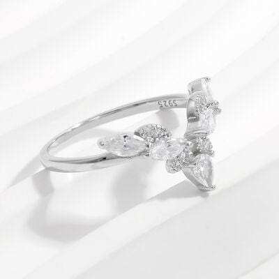 Inlaid Zircon 925 Sterling Silver Ring - Trendsi - Flyclothing LLC