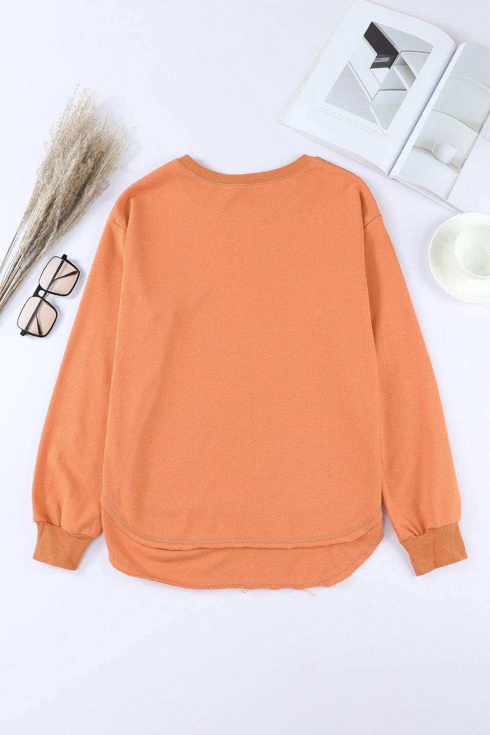 Side Slit Drop Shoulder Sweatshirt - Trendsi - Flyclothing LLC