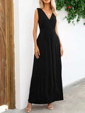 Surplice Neck Sleeveless Maxi Dress - Trendsi - Flyclothing LLC