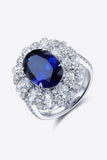 Lab-Grown Sapphire Flower Shape Ring - Trendsi - Flyclothing LLC