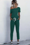 Asymmetrical Neck Tied Jumpsuit with Pockets - Trendsi - Flyclothing LLC