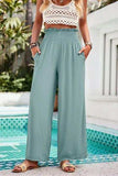 Smocked Wide Leg Pants with Pockets - Trendsi - Flyclothing LLC