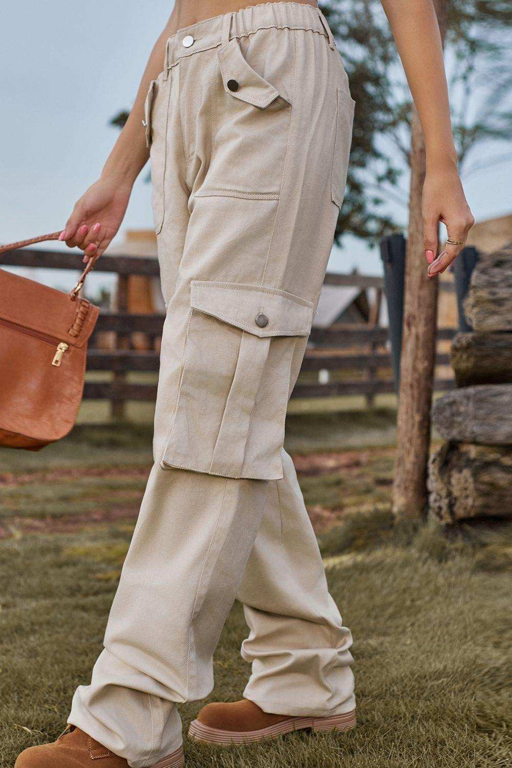 Loose Fit Long Jeans with Pockets - Trendsi - Flyclothing LLC