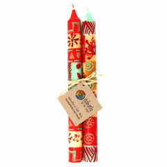 Hand Painted Candles in Owoduni Design (pair of tapers) - Nobunto - Flyclothing LLC