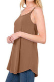 Full Size Spaghetti Strap V-Neck Flowy Tunic Cami - Trendsi - Flyclothing LLC