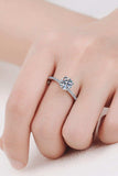 1 Carat Moissanite Rhodium-Plated Side Stone Ring - Trendsi - Flyclothing LLC