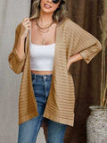 Striped Open Front Knit Cardigan - Trendsi - Flyclothing LLC