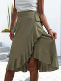 Tied Ruffled Skirt - Trendsi - Flyclothing LLC
