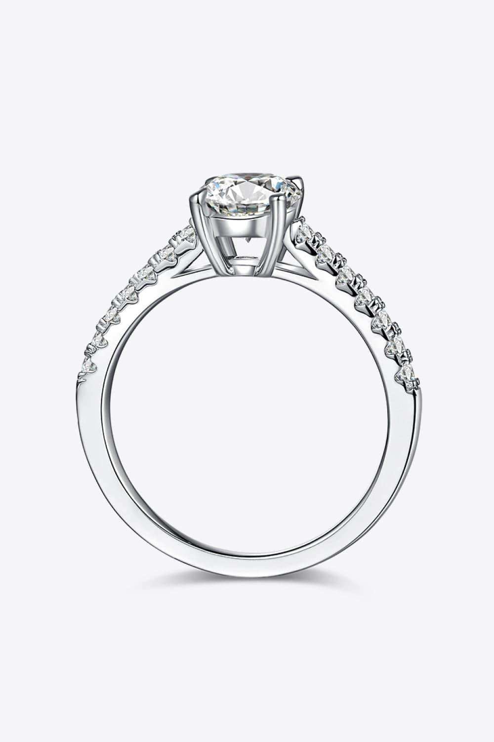 1 Carat Moissanite 925 Sterling Silver Side Stone Ring - Trendsi - Flyclothing LLC