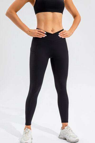 High Waist Active Leggings with Pockets - Trendsi - Flyclothing LLC