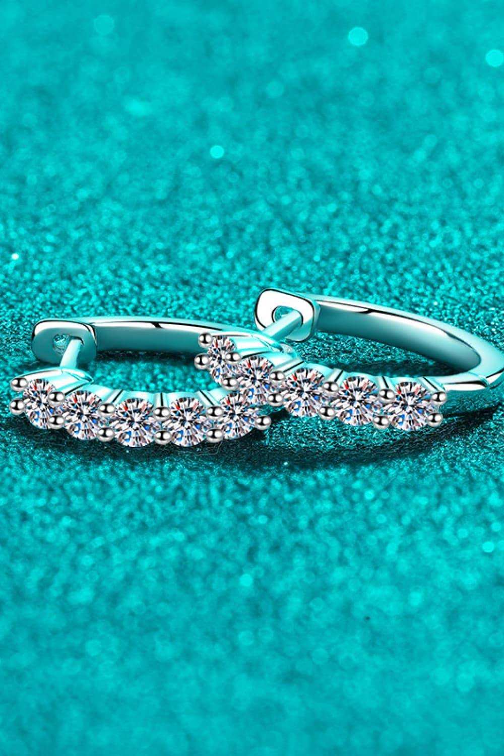 1 Carat Moissanite Hoop Earrings - Trendsi - Flyclothing LLC
