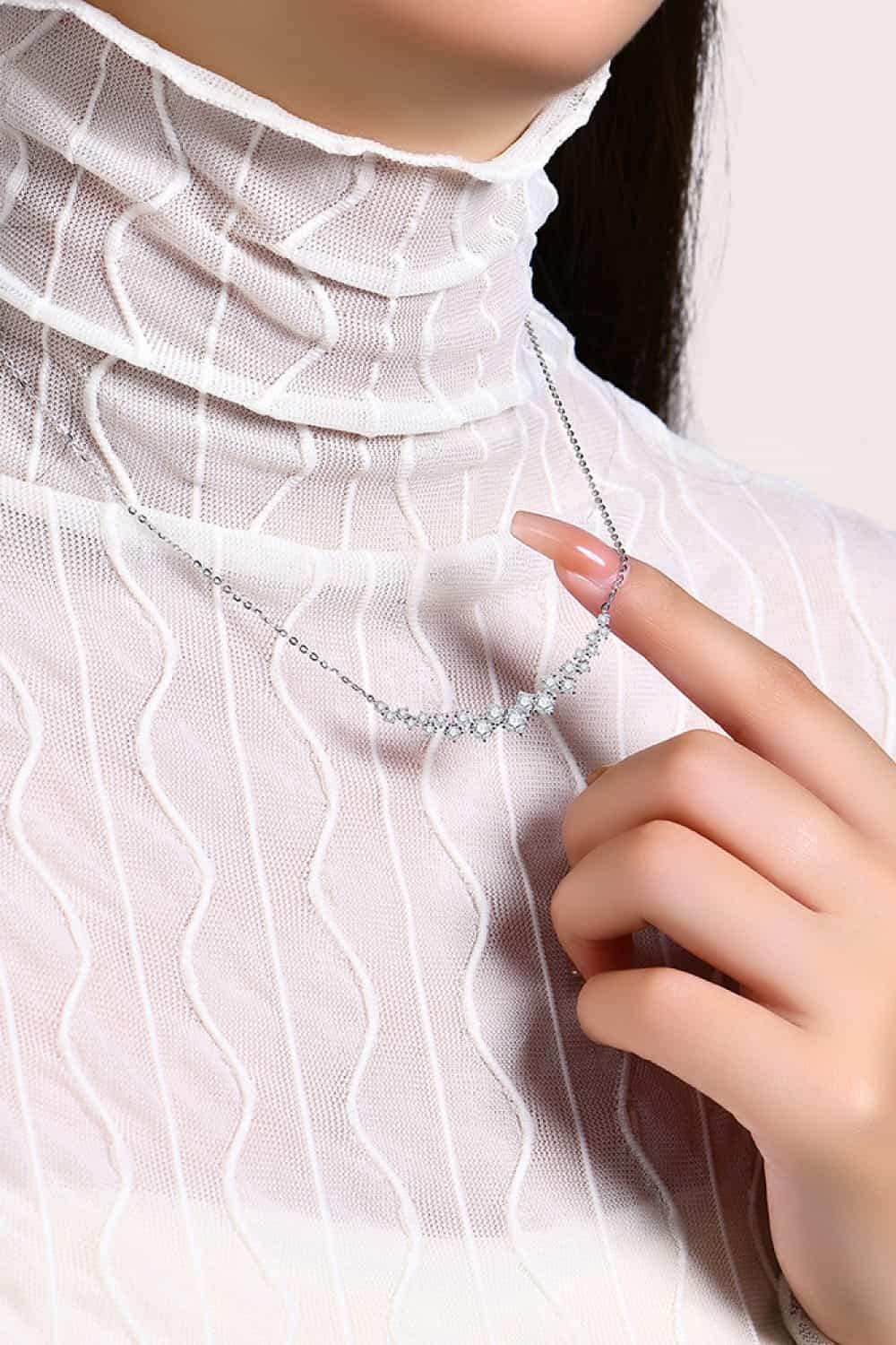 1.64 Carat Moissanite 925 Sterling Silver Necklace - Trendsi - Flyclothing LLC