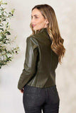 Mock Neck Zip Up Jacket - Trendsi - Flyclothing LLC