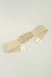 Zinc Alloy Buckle Elastic Wide Belt - Trendsi - Flyclothing LLC