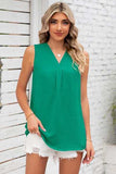 Texture V-Neck Sleeveless Top - Trendsi - Flyclothing LLC