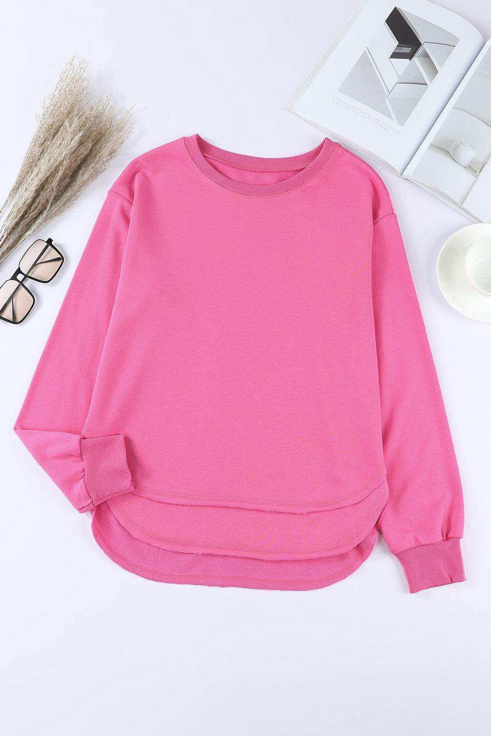 Side Slit Drop Shoulder Sweatshirt - Trendsi - Flyclothing LLC