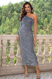 One-Shoulder Long Sleeve Dress - Trendsi - Flyclothing LLC