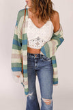 Full Size Striped Long Sleeve Openwork Cardigan - Trendsi - Flyclothing LLC
