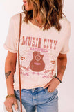 MUSIC CITY Cuffed Short Sleeve Tee - Trendsi - Flyclothing LLC