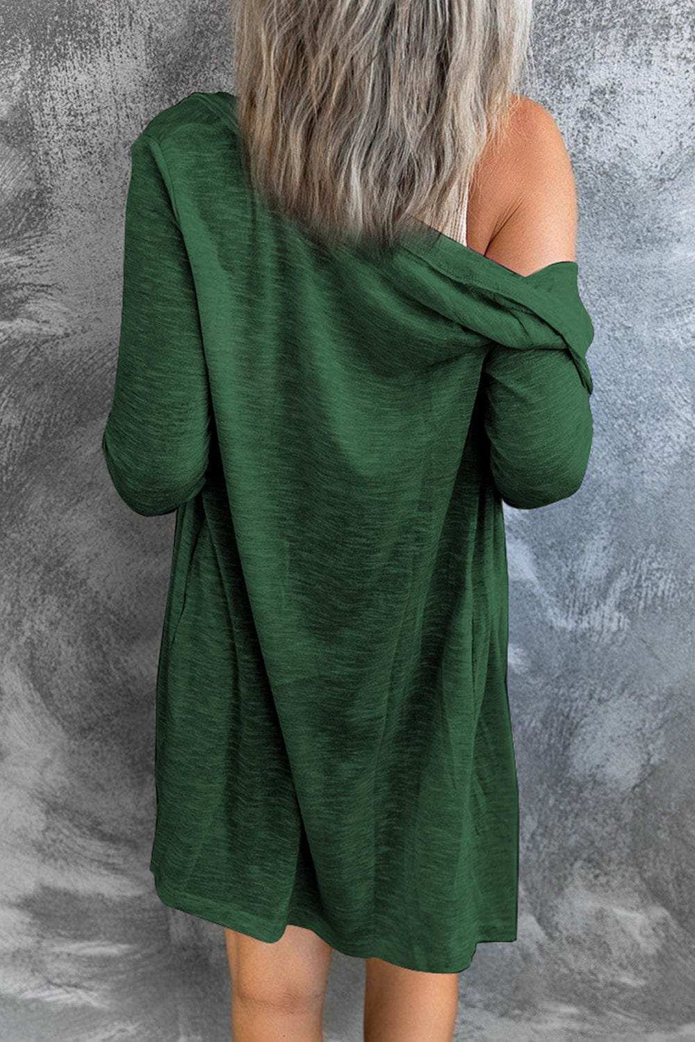 Button Up Long Sleeve Cover Up - Trendsi - Flyclothing LLC