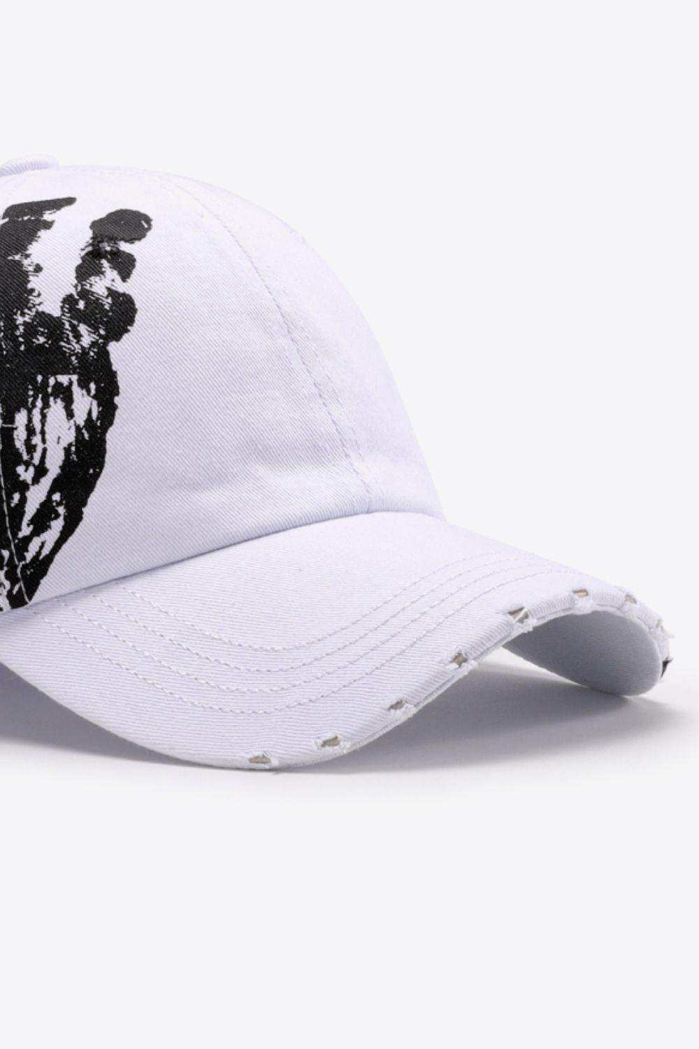 VIBRA Graphic Distressed Adjustable Baseball Cap - Trendsi - Flyclothing LLC