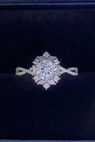 Floral 2 Carat Moissanite Crisscross Ring - Trendsi - Flyclothing LLC