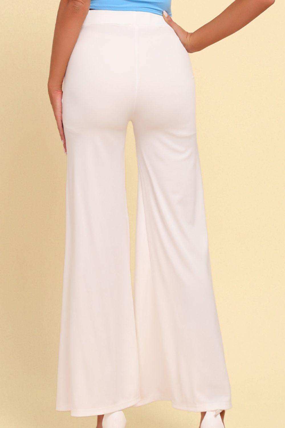 High-Rise Pull On Split Pants - Trendsi - Flyclothing LLC