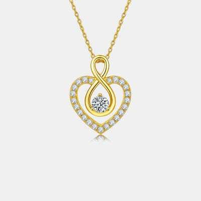 1 Carat Moissanite 925 Sterling Silver Heart Shape Necklace - Trendsi - Flyclothing LLC